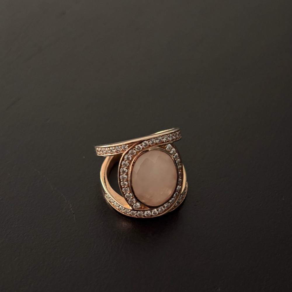 Thomas Sabo Rose Gold Ring with Light Pink Stone